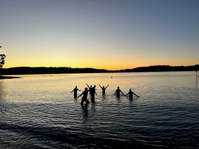 FPA staff and FPO trainees celebrate the first day of the course with a chilly solstice swim